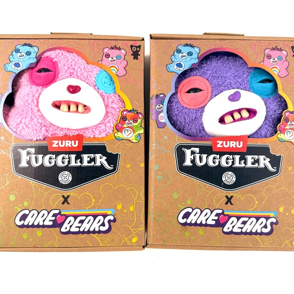 Fuggler x Care Bears Plush Toy Duo - Pink and Purple